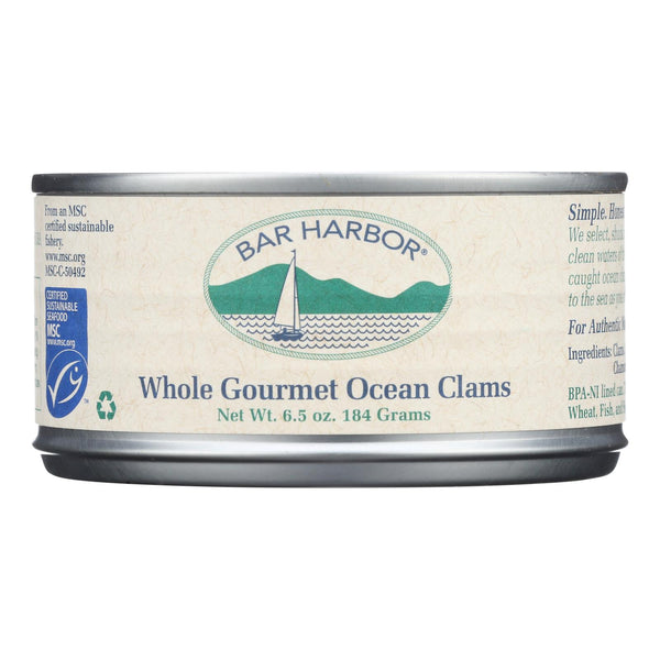 Bar Harbor - Clams Whole Gourmet Ocean - Case of 12-6.5 Ounce