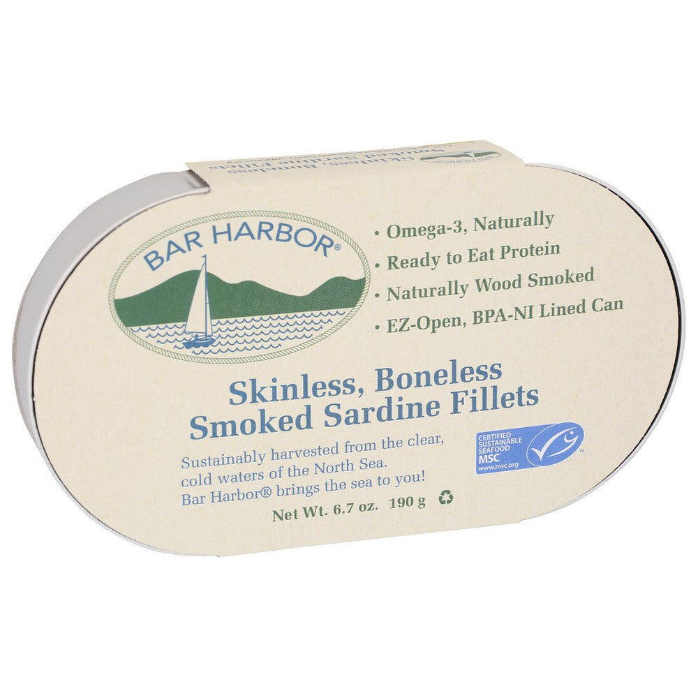 Bar Harbor® Bh00157, Bar Harbor Skinless, Boneless, Smoked Sardine Fillets, 6.7 Oz. Can,  Case of 12