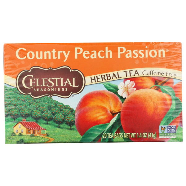 Celestial Seasonings® 48884, Celestial Seasonings Herbal Tea, Country Peach Passion, 20 Box,  Case of 6