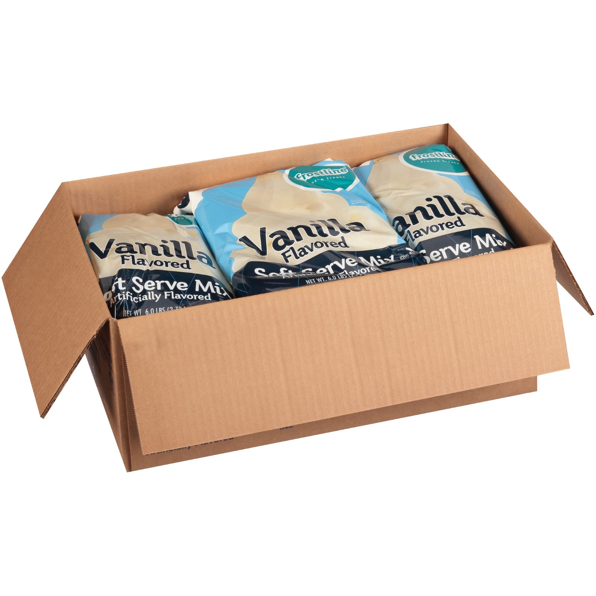 Frostline Vanilla Flavored Soft Serve Mix Bags 6 Pound Each - 6 Per Case