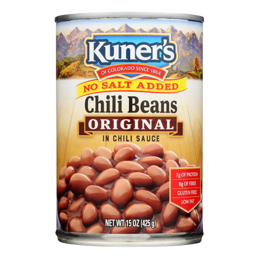 Kuner No Salt Added Chili Beans In Chili Sauce - Case of 12 - 15 Ounce