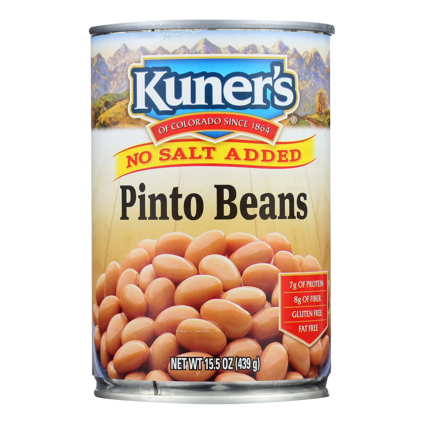 Kuner - Pinto Beans - No Salt Added - Case of 12 - 15 Ounce.