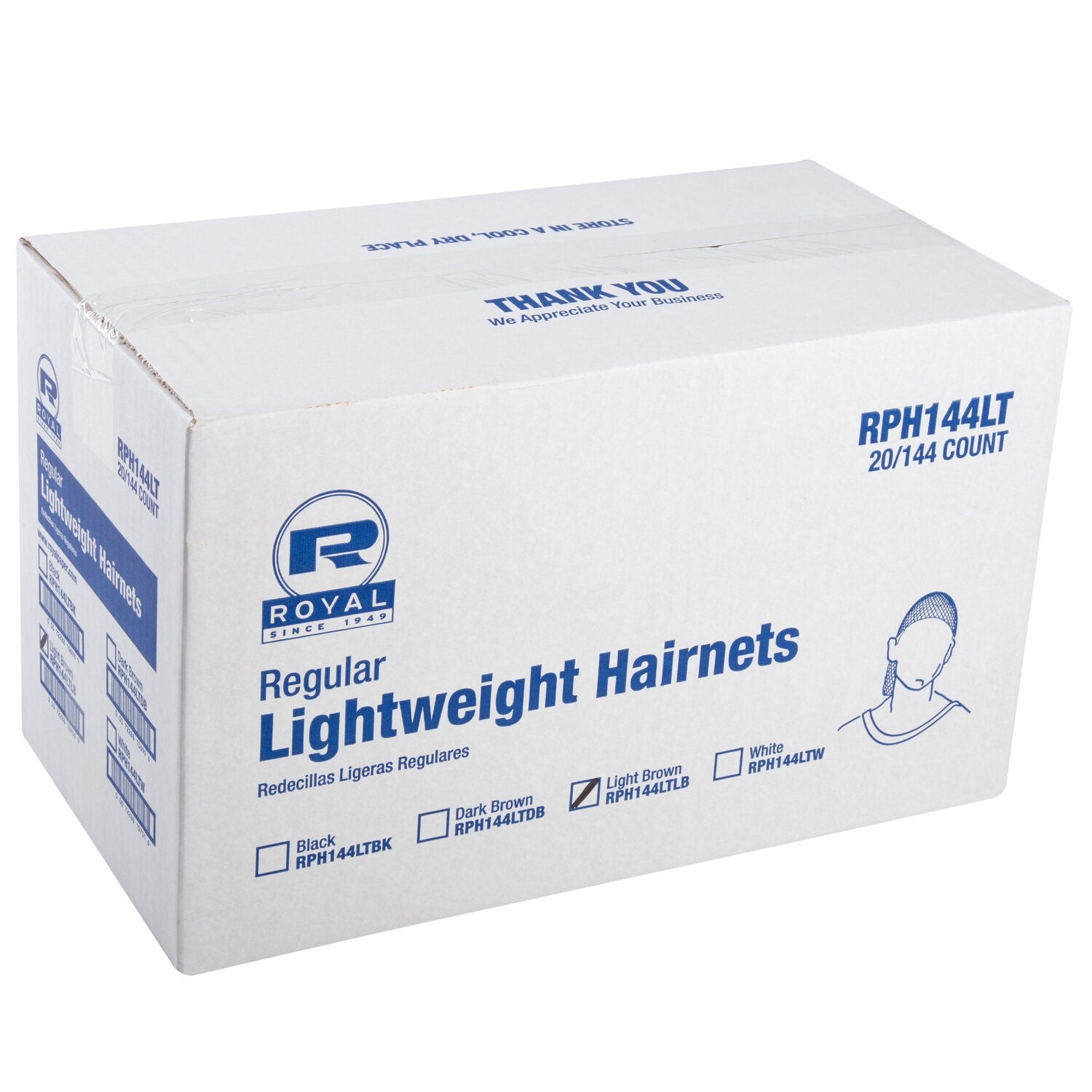 24" Dark Brown Light Weight Hairnet Latex Free  Pkd 20/144