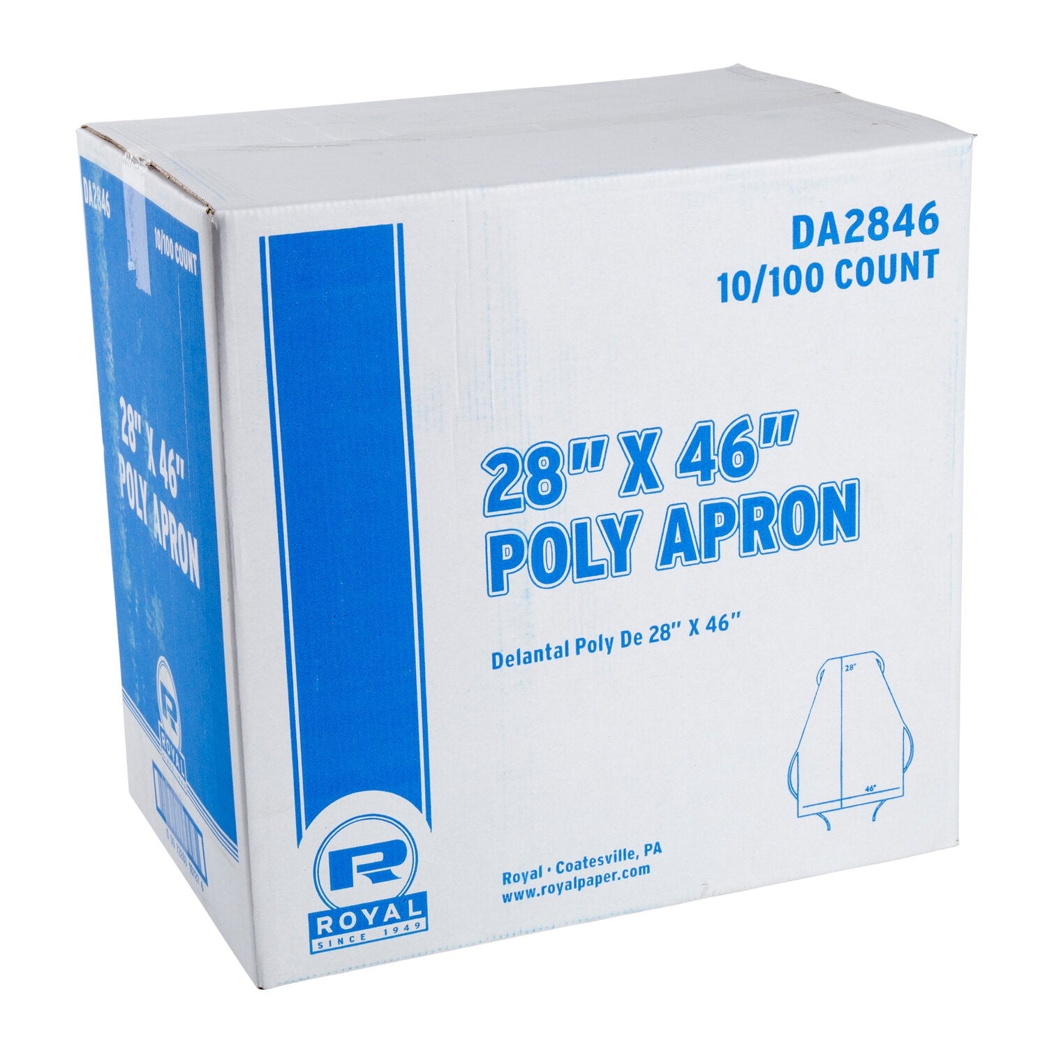 28" X 46" Lightweight Poly Apron Boxed Pkd 10/100