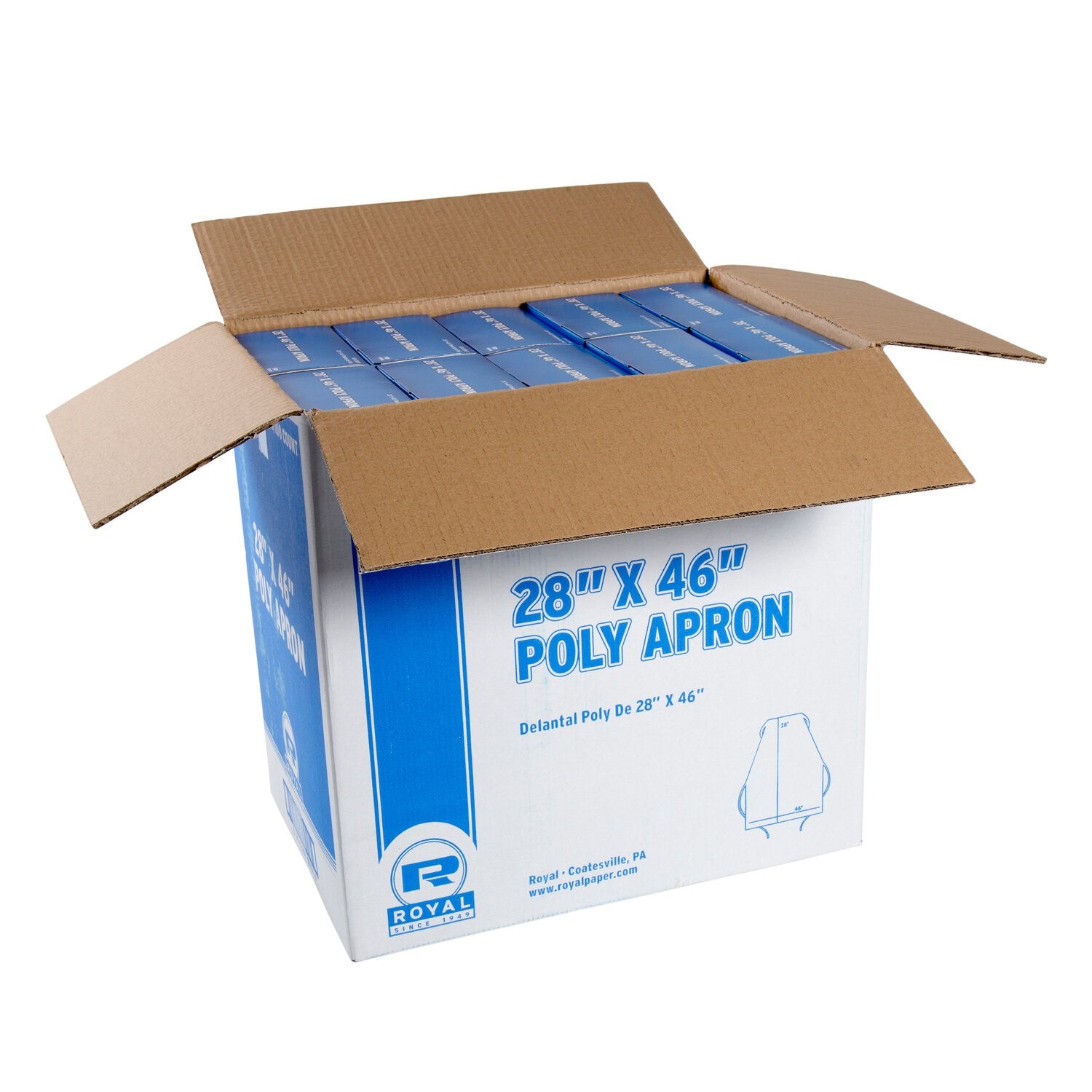 28" X 46" Lightweight Poly Apron Boxed Pkd 10/100