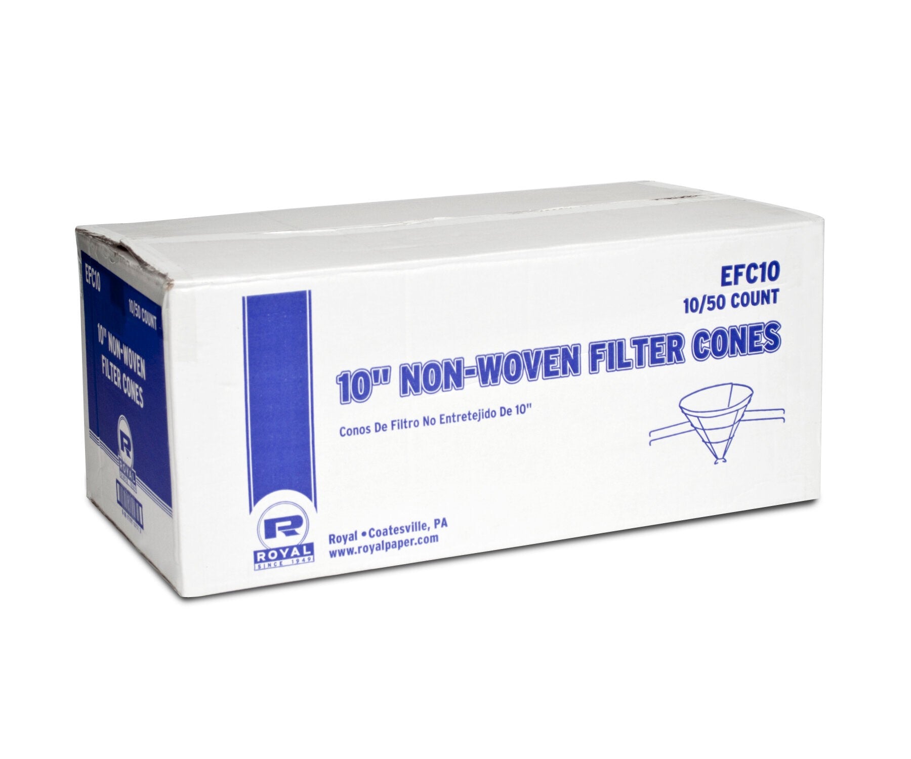 10" Econoline Non Woven Filter Cones  Packed10 Packs Of 50 Filters
