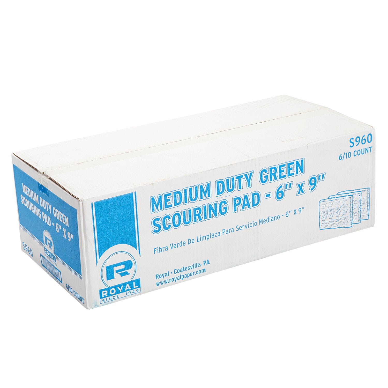 Medium Duty Green Scouring Pad   Pkd 6/10