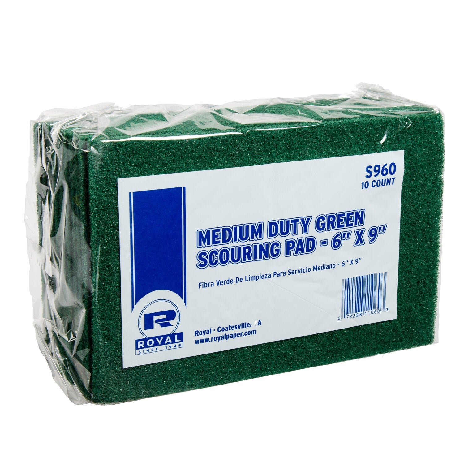 Medium Duty Green Scouring Pad   Pkd 6/10