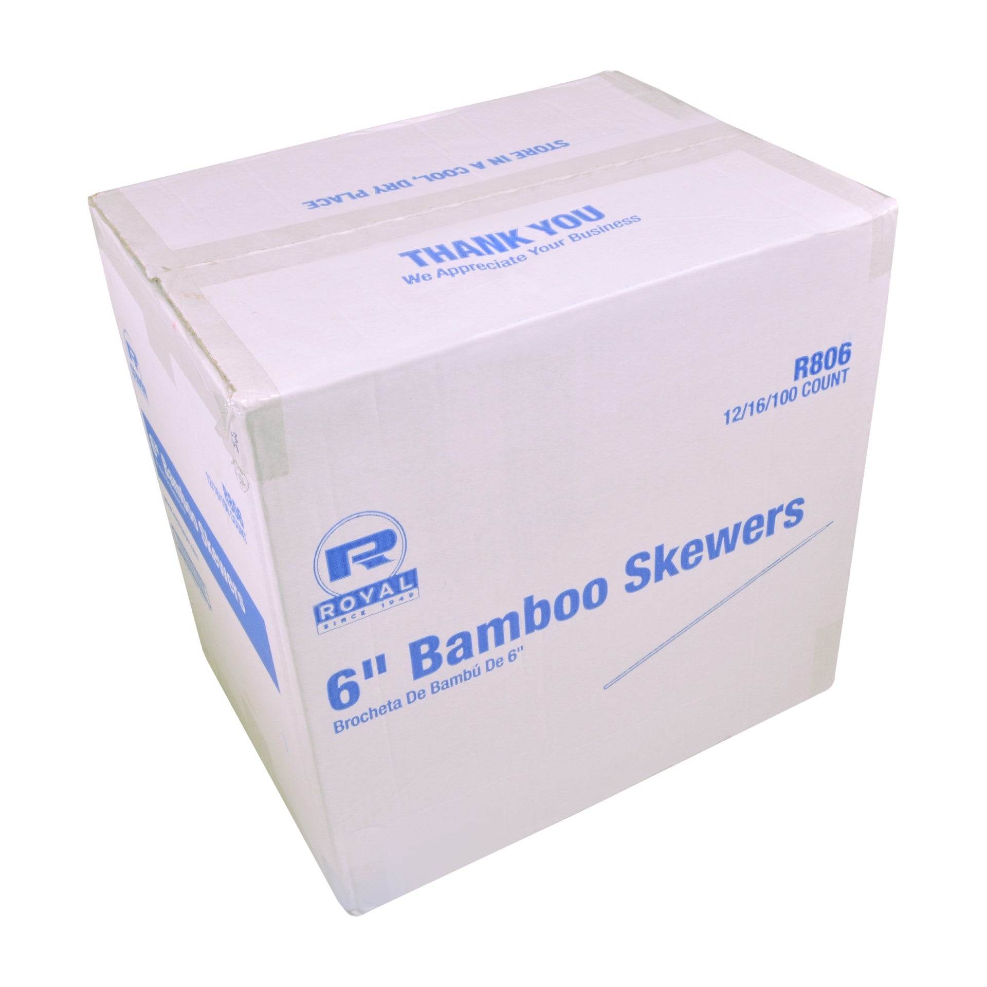 6" Bamboo Skewer   Pkd 12/16/100