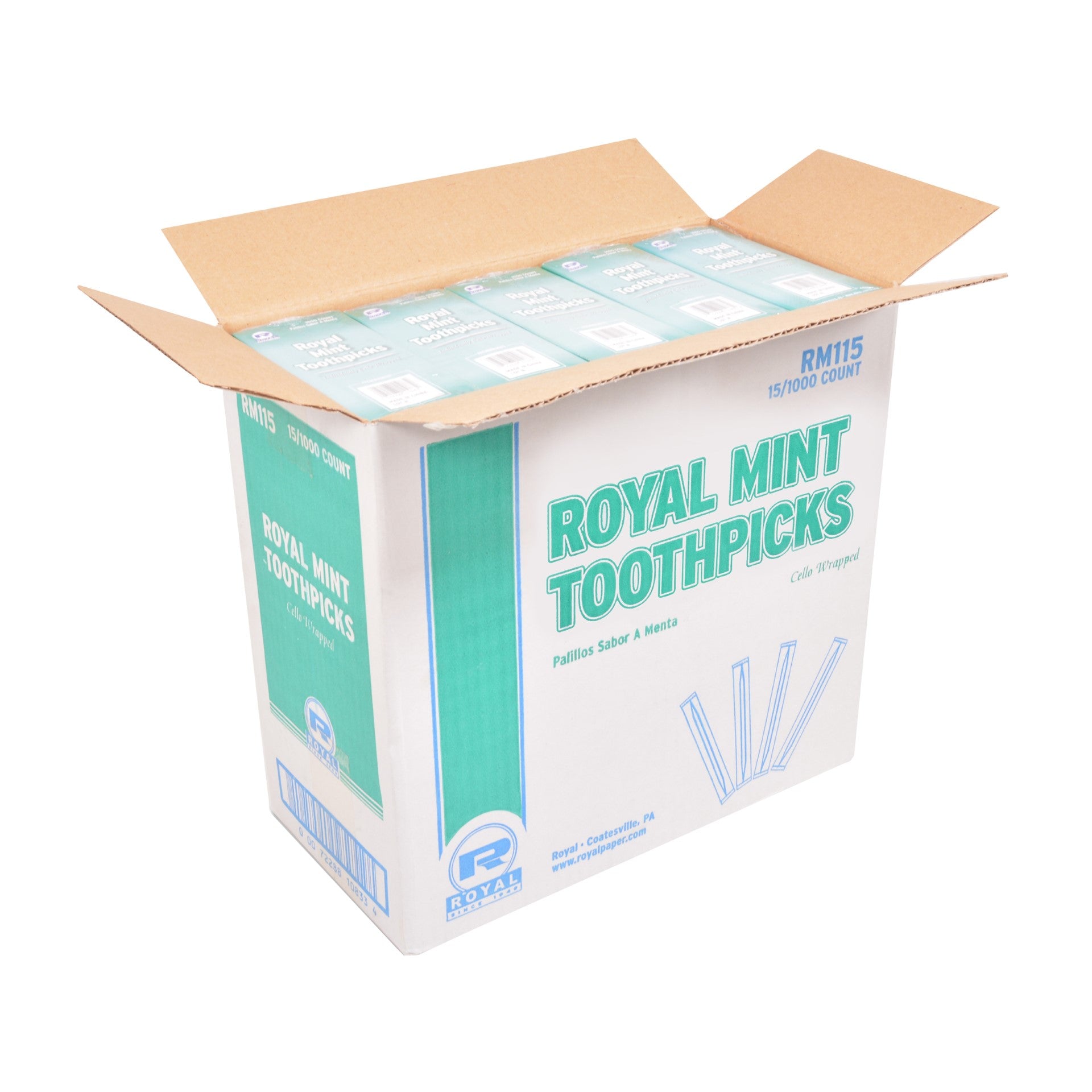 Individual Cello Wrapped Toothpicks-Mint Pkd15/1000