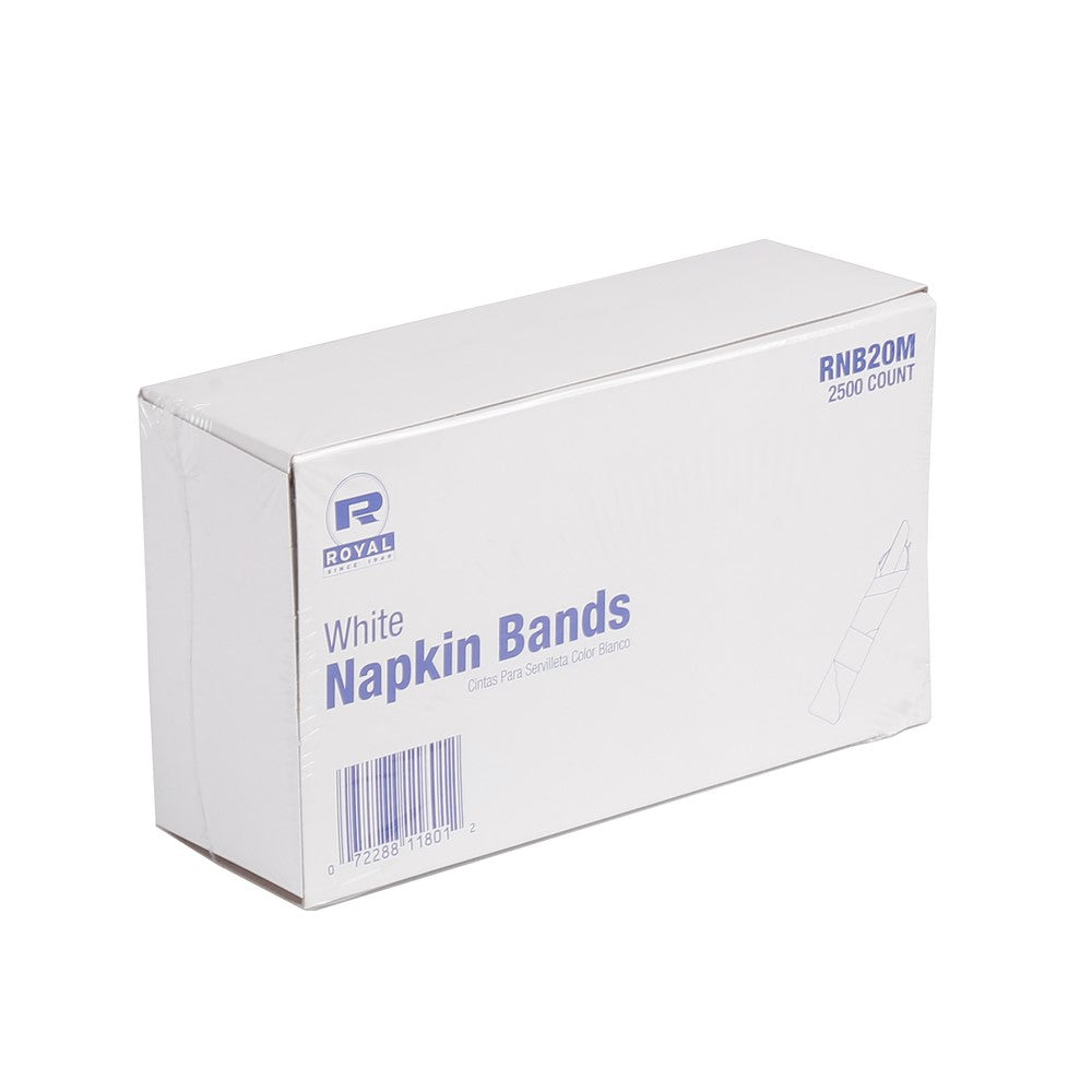 White Napkin Bands Pkd 8/2500