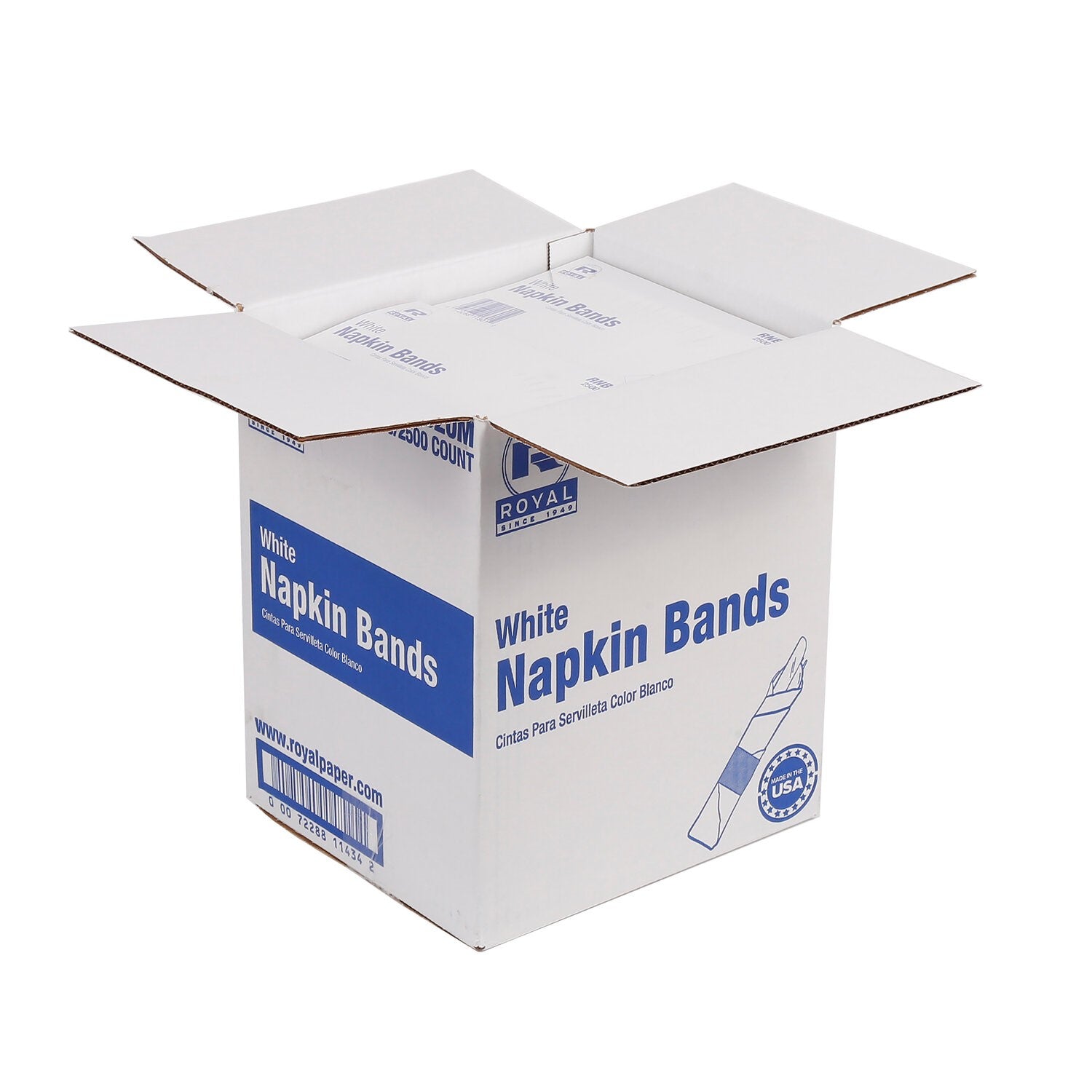 White Napkin Bands Pkd 8/2500