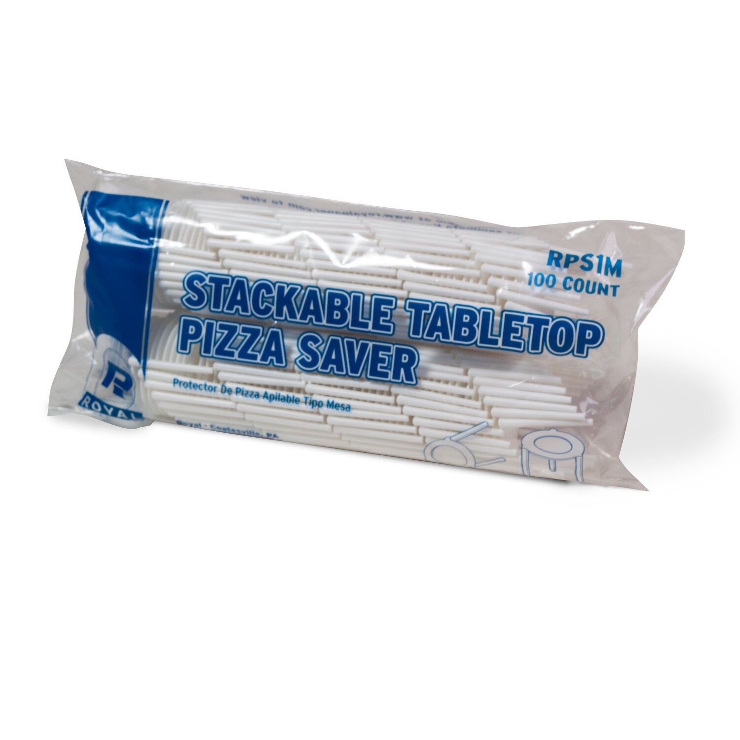 Royal Tabletop Pizza Saver  1.5" Tall  Packed 10 Packs Of 100 Per Case