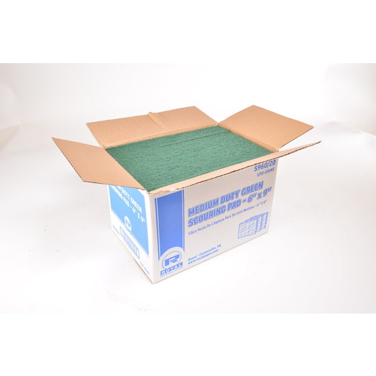 Royal Medium Duty Green Scouring Pad, 20 Each