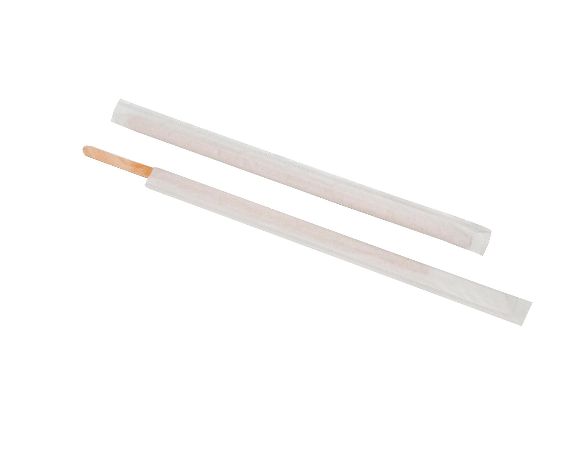 7 1/2" Individually Wrapped  Wood Coffee Stirrers Pkd 10/500