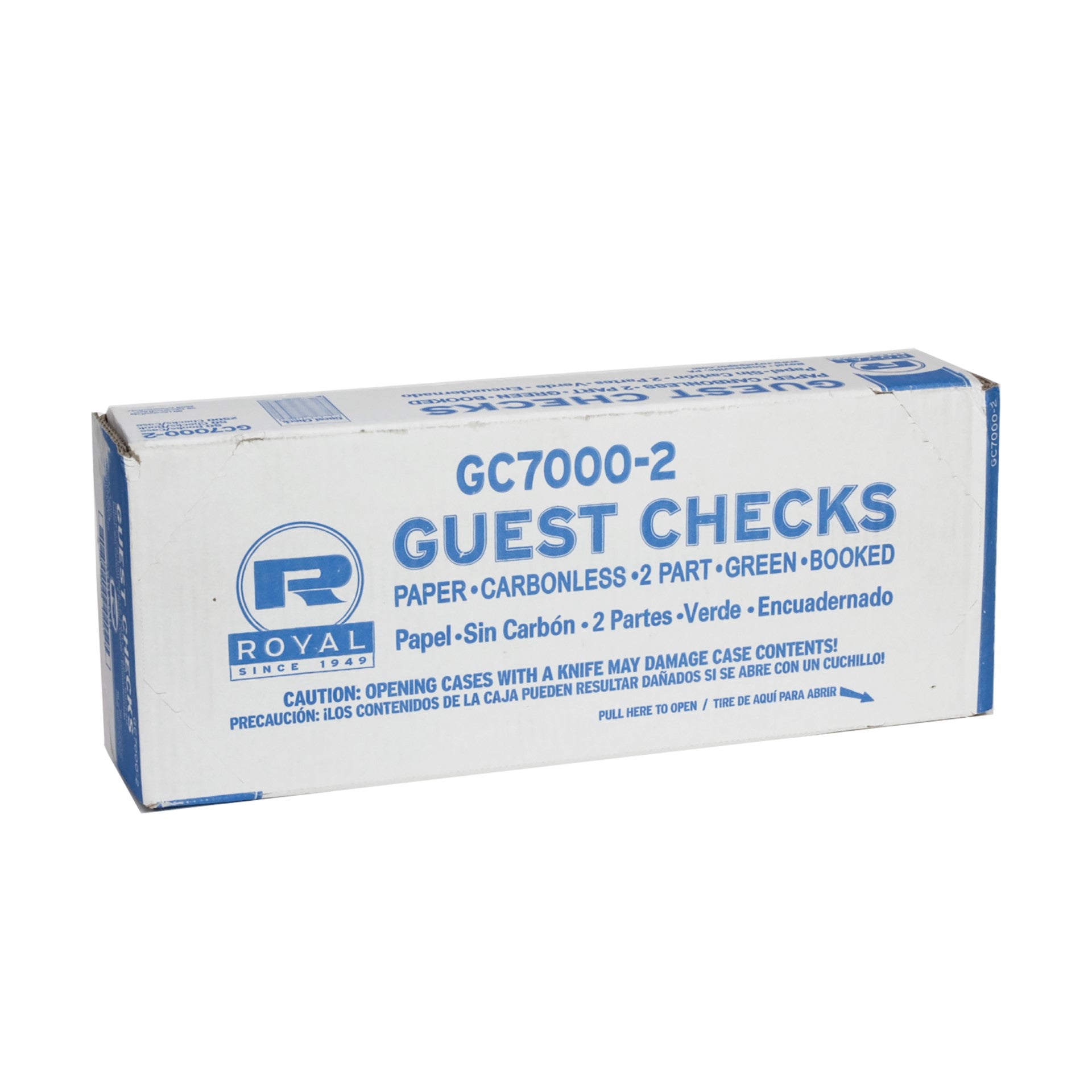 Guest Check Paper Carbonless 2 Part Booked Pkd 50/50        17 Lines - Green