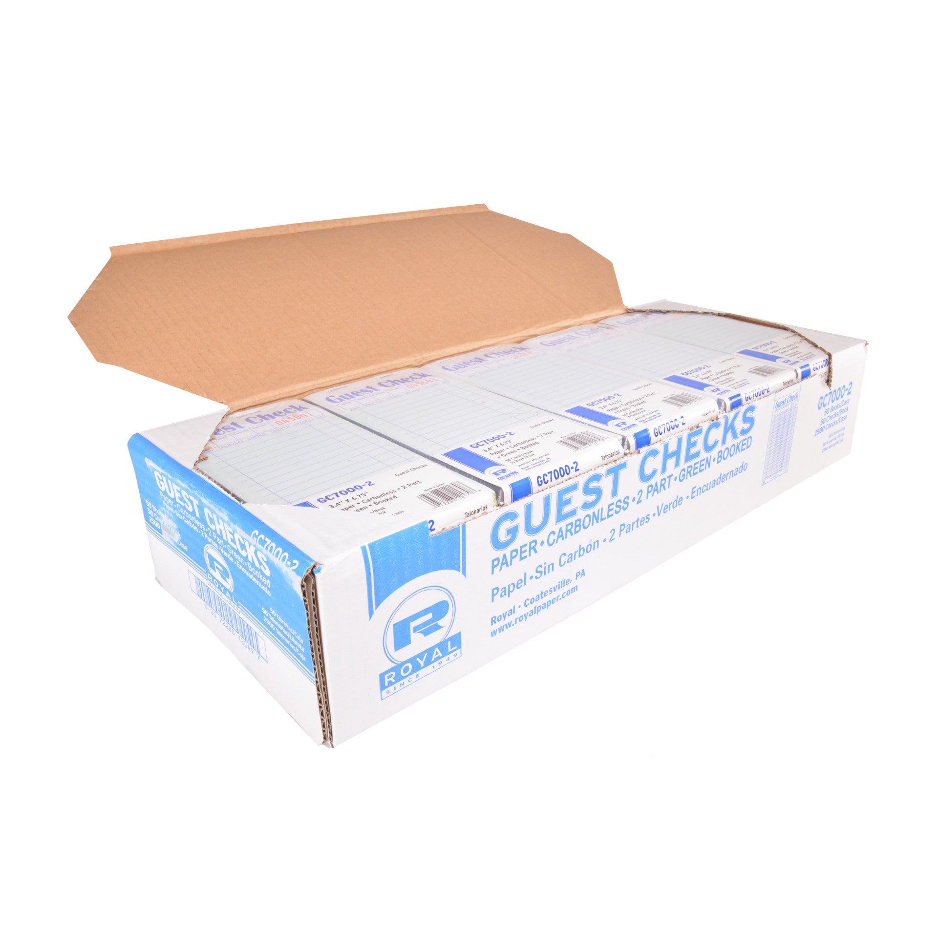 Guest Check Paper Carbonless 2 Part Booked Pkd 50/50        17 Lines - Green