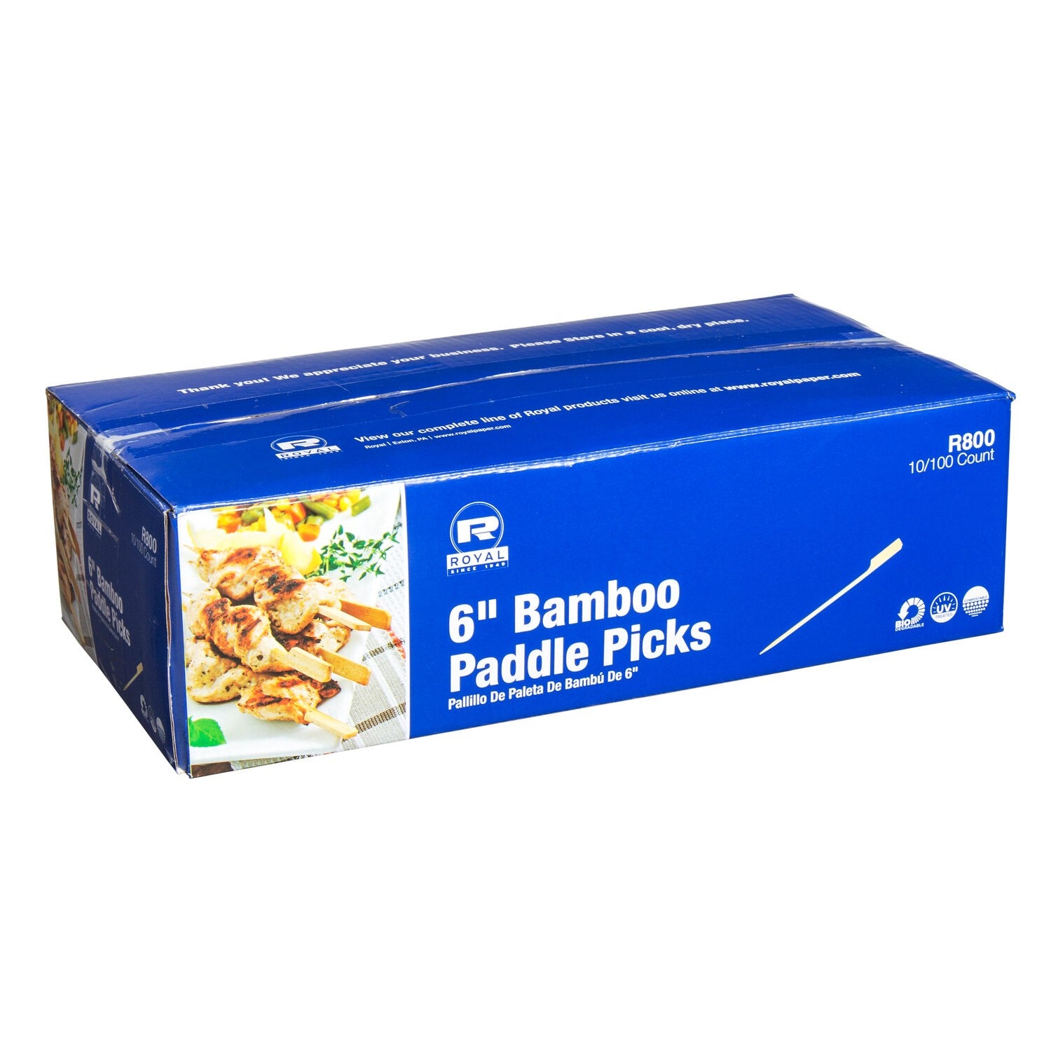 6" Bamboo Paddle Pick Pkd 10/100