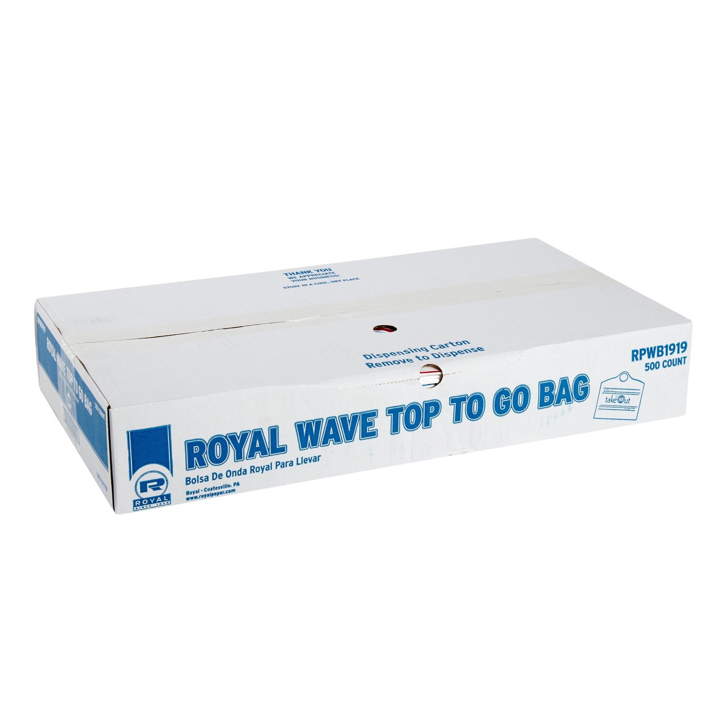Royal Wave Top Togo Bag 19" X 19" X 9.5" 30Mic Pkd 500