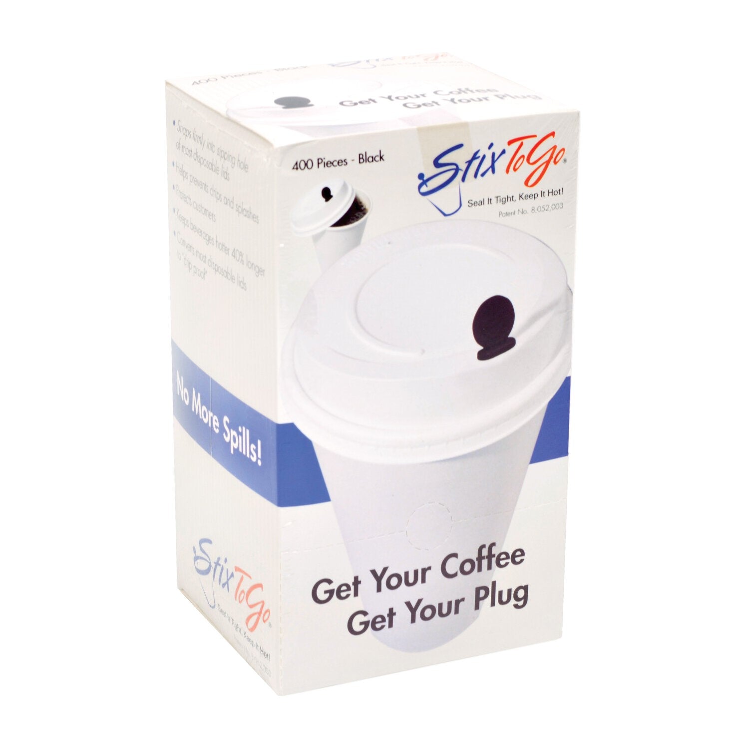Circle Beverage Plug - Black; Pkd 5/400