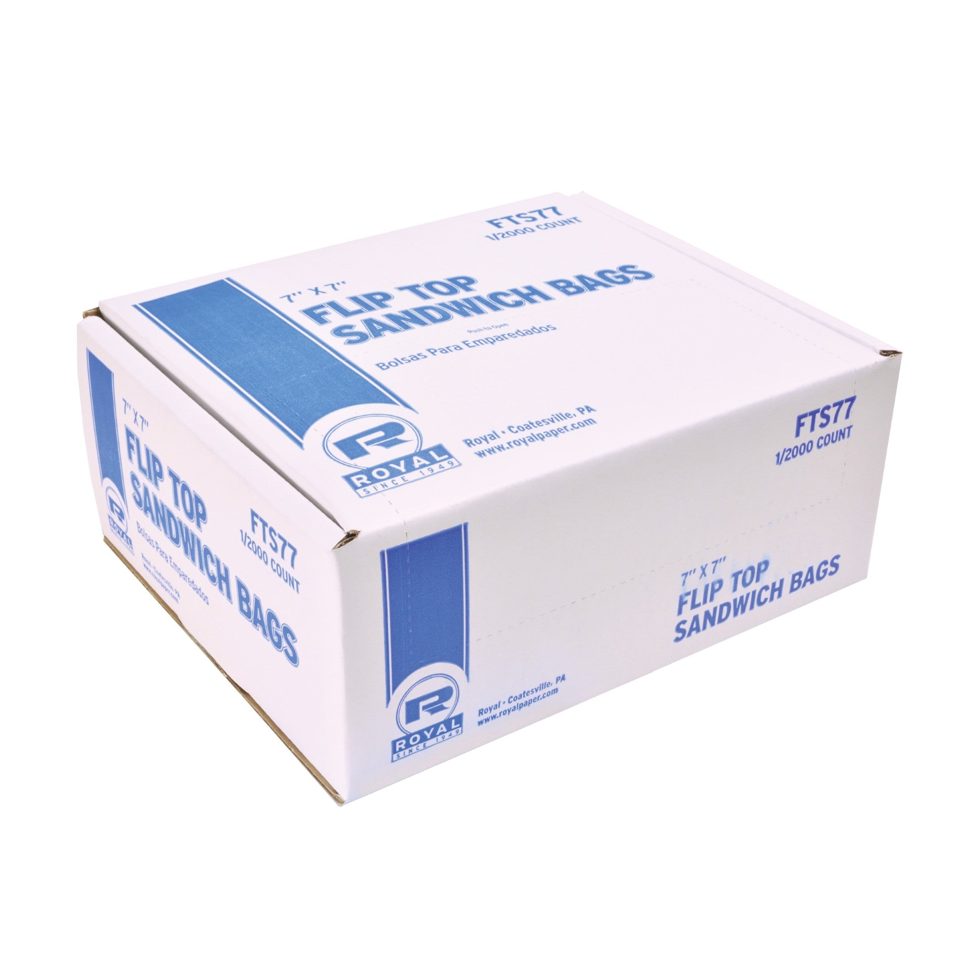 Sandwich Bag Ld Flip Top 7" X 7"; Pkd 2000