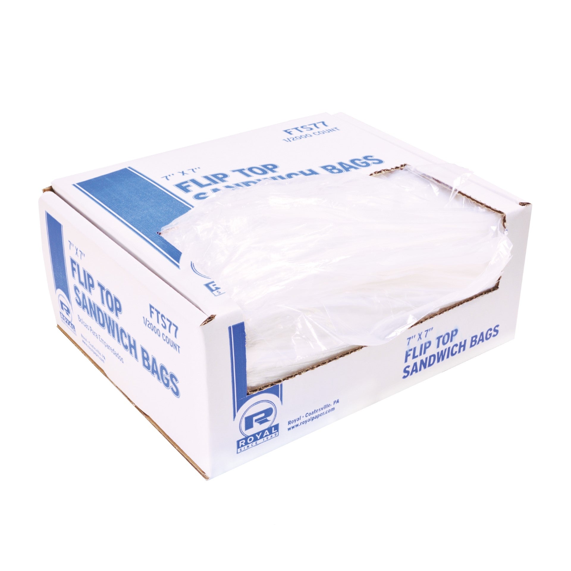 Sandwich Bag Ld Flip Top 7" X 7"; Pkd 2000