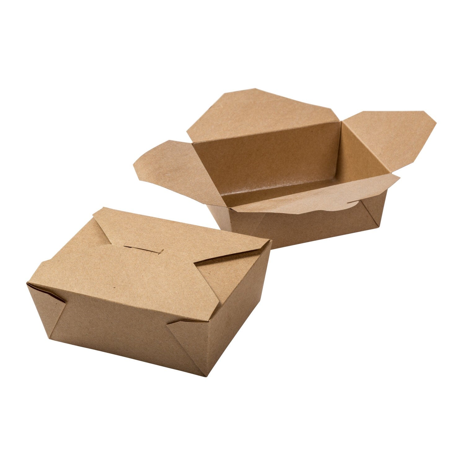 #8 Kraft Folded Takeout Box Pkd 6/50               6" X 4-3/4" X 2-1/2