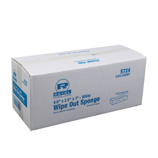 Royal Wipe Out Sponge - White 4.6"X 2.5" X 1" - 1/24