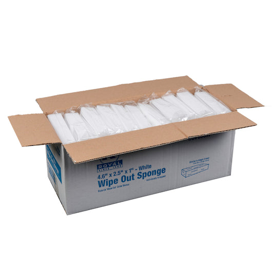 Royal Wipe Out Sponge - White 4.6"X 2.5" X 1" - 1/24