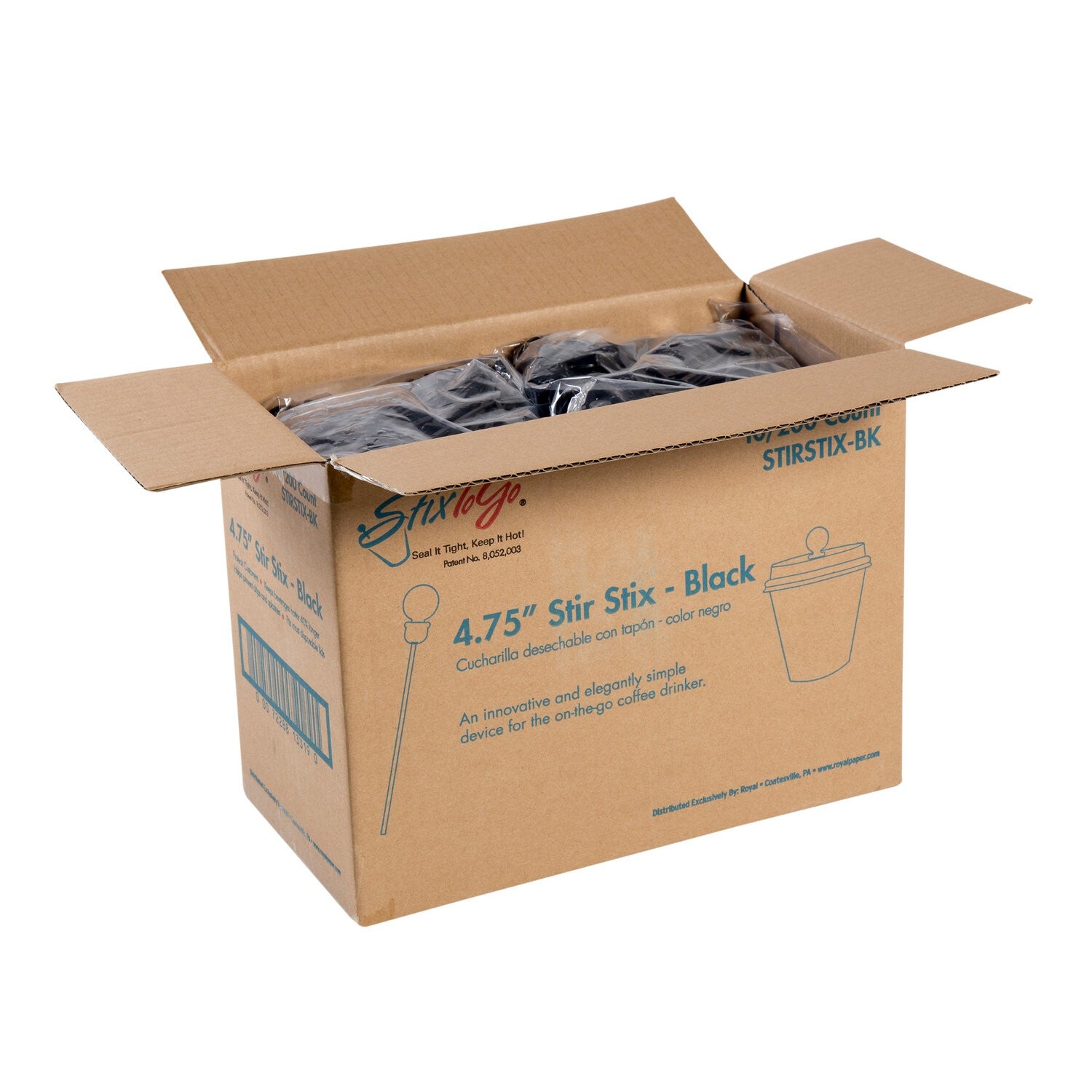 4.75" Stir Stix Plug Black     Inner Bags