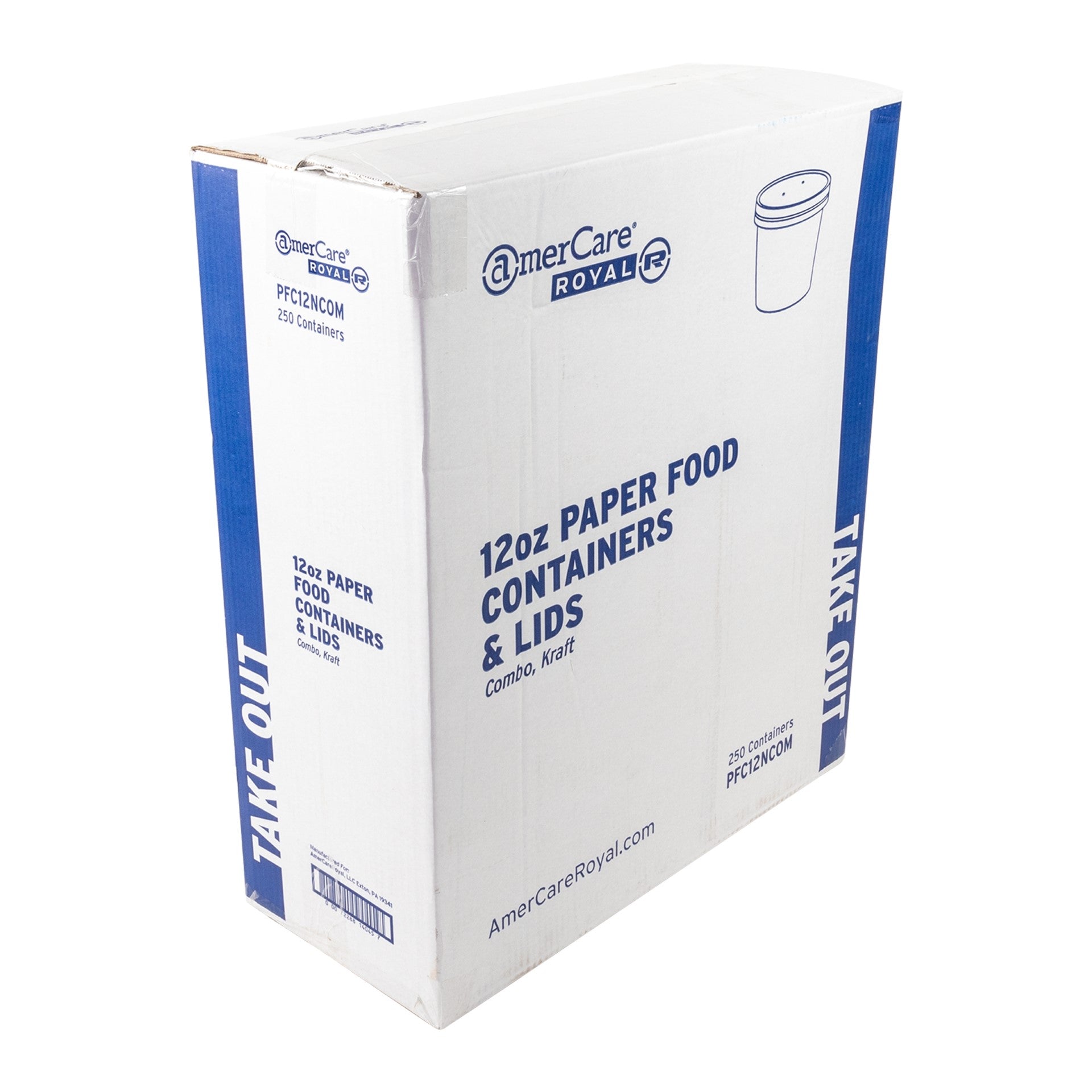 12Oz Kraft Paper Food Container And Lid Combo