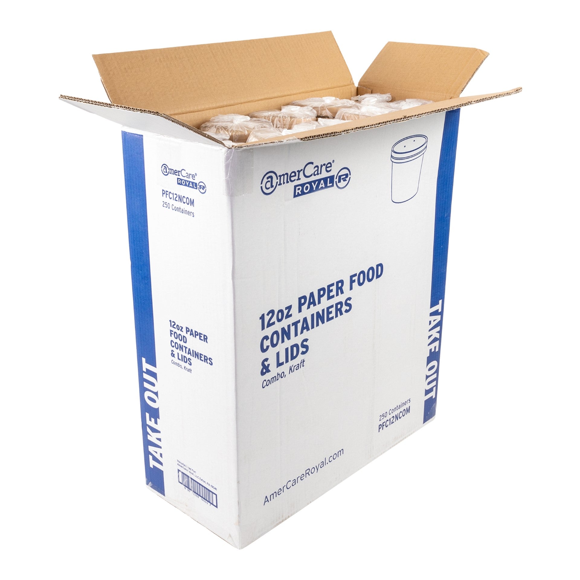 12Oz Kraft Paper Food Container And Lid Combo