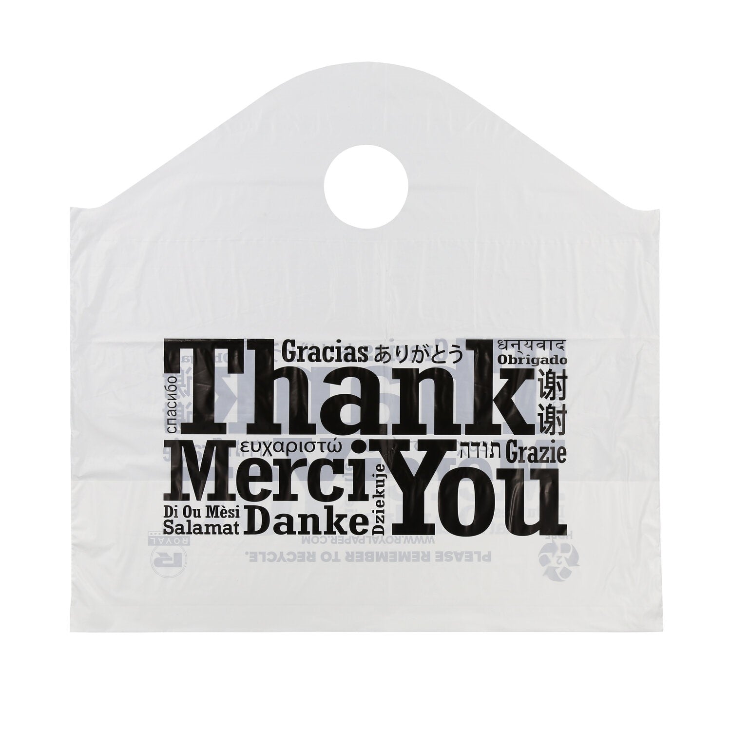 Multilingual Wave Top 19" X 18" X 9.5" Handled Bag 1 Mil