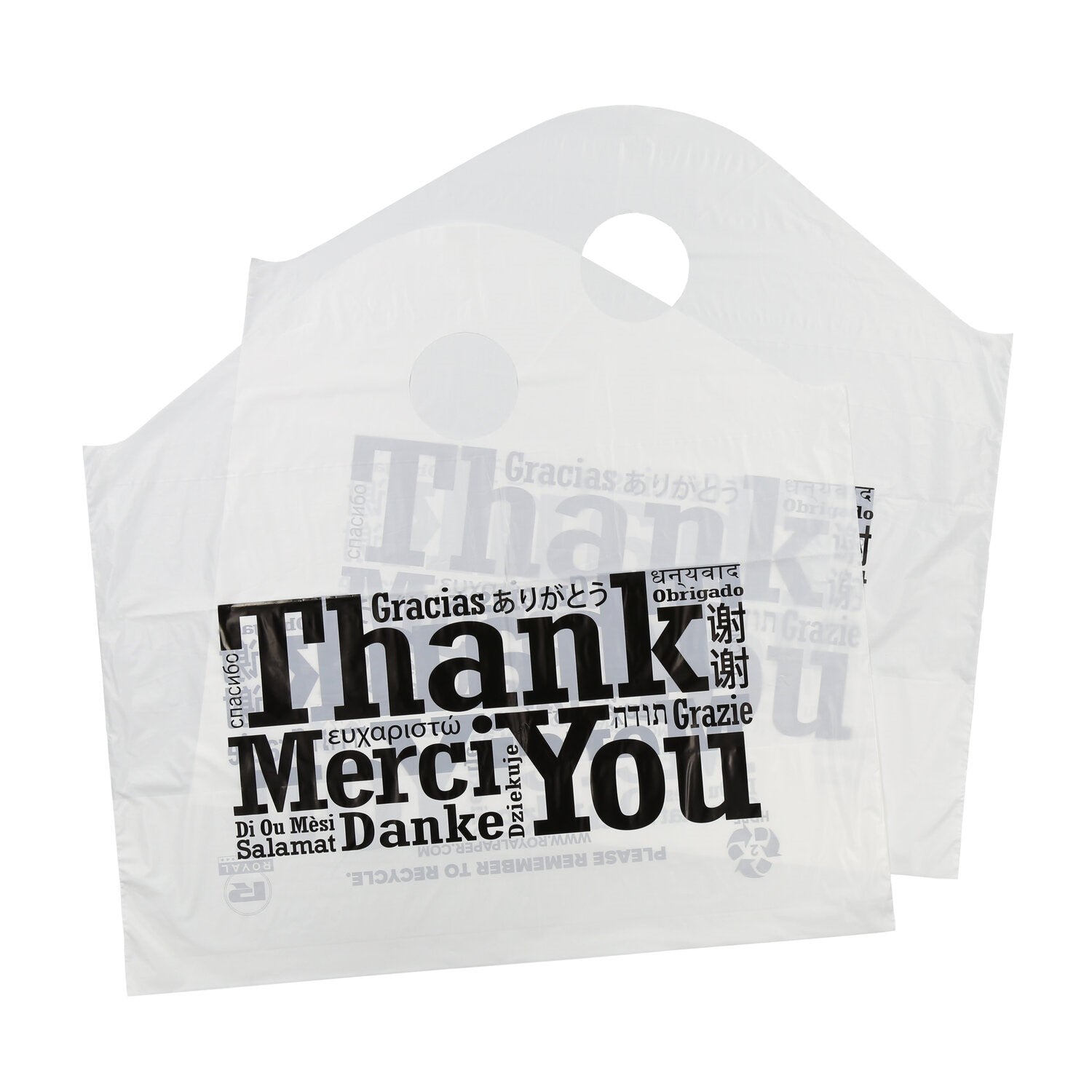 Multilingual Wave Top 19" X 18" X 9.5" Handled Bag 1 Mil