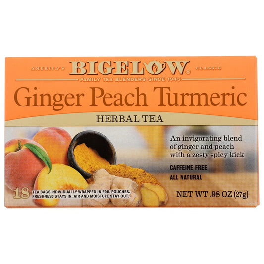 Bigelow , Ginger Peach Turmeric Ginger Peach Turmeric Tea 0.98 Ounce,  Case of 6