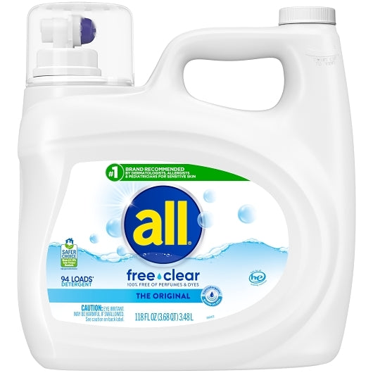 Dial Corporation All Laundry Free And Clear, 118 Fluid Ounce, 4 Per Case