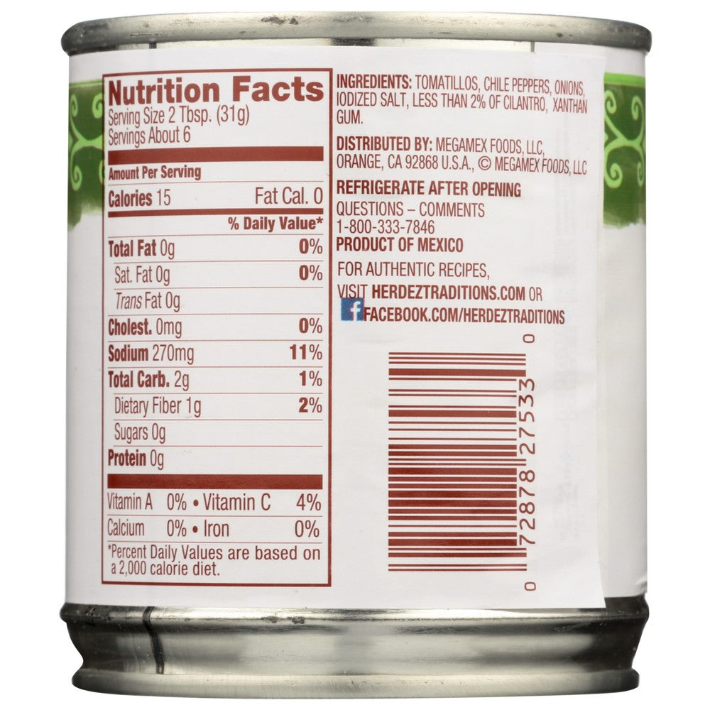 Herdez® 10028, Herdez Salsa Verde, Mild, 7 Oz. ,  Case of 12