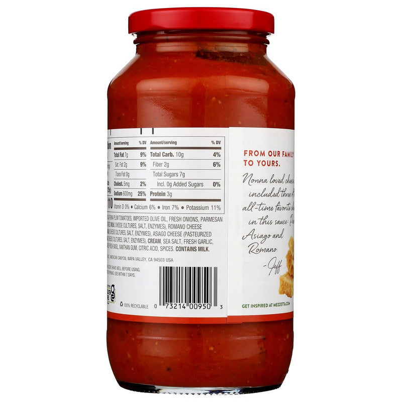 Mezzetta Sauce Parm Asigo&romano - 25 Ounce, Case of 6