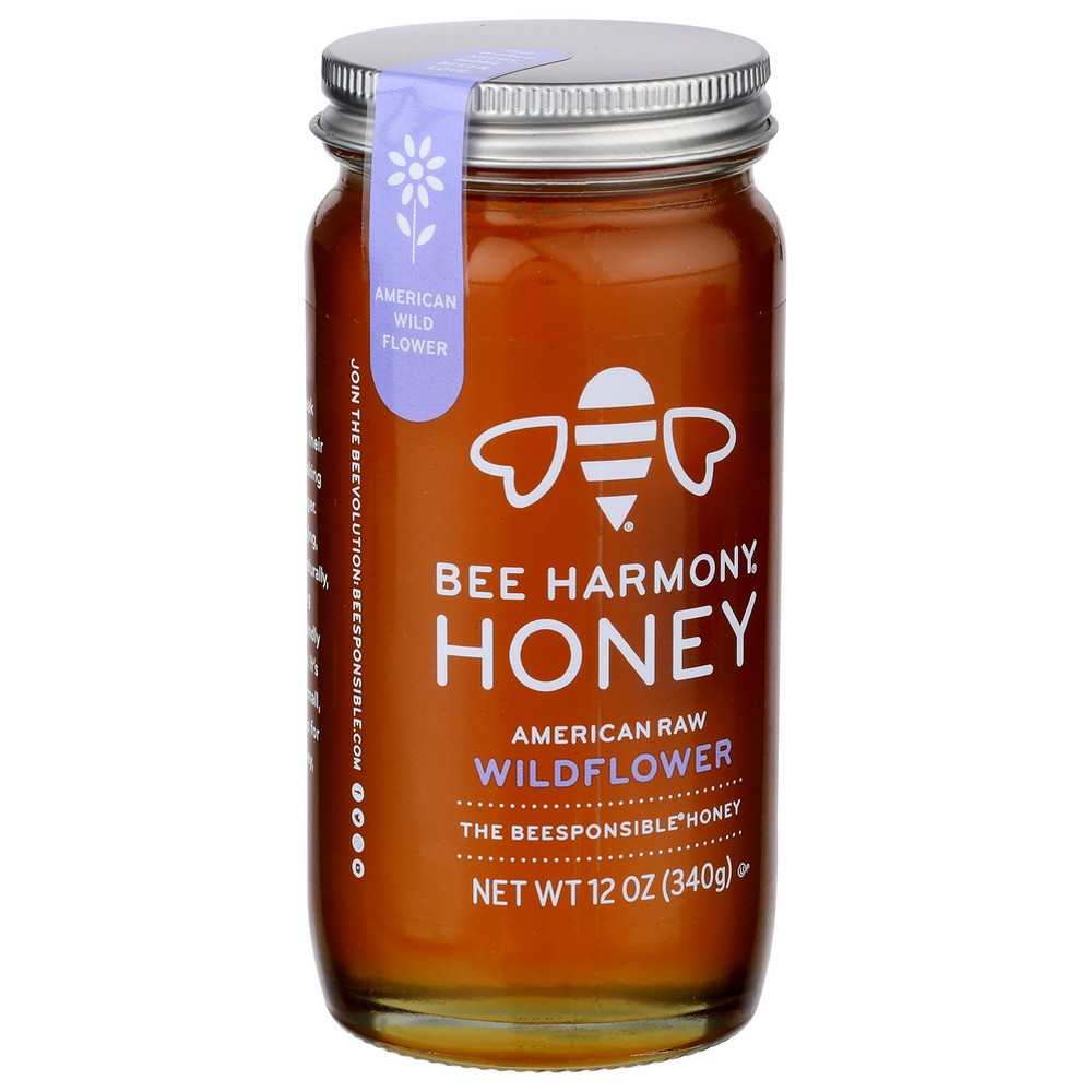 Bee Harmony Honey® Bb7001, American Raw Wildflower American Raw Wildflower 12 Ounce,  Case of 6