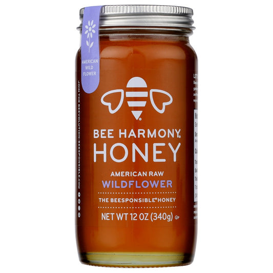 Bee Harmony Honey® Bb7001, American Raw Wildflower American Raw Wildflower 12 Ounce,  Case of 6