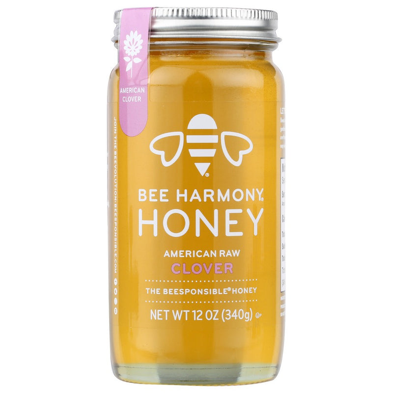 Bee Harmony Honey American Clover - 12 Ounce, Case of 6