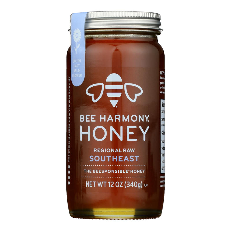 Bee Harmony Honey Regional Raw - Case of 6 - 12 Ounce