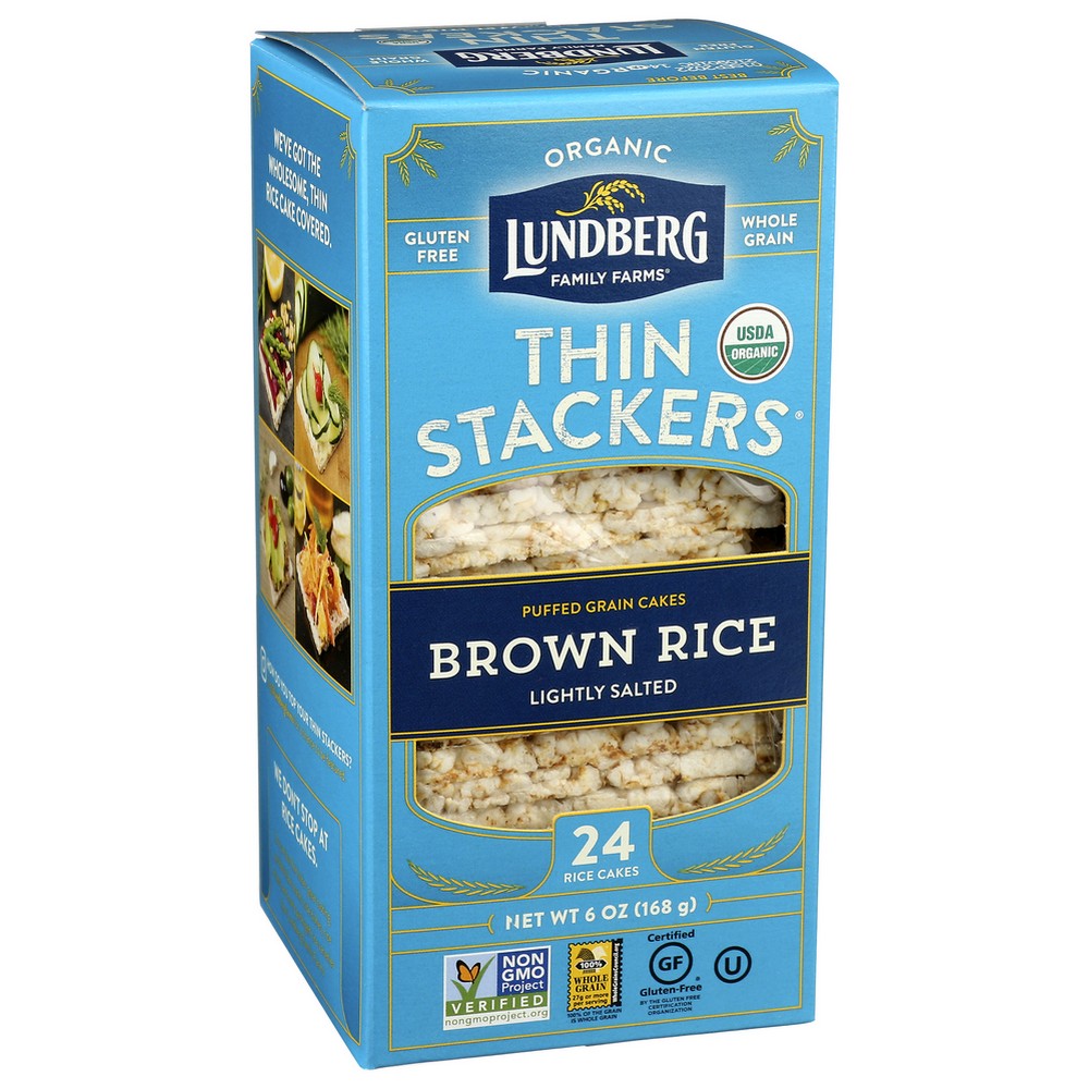 Lundberg Thin Stckr Br Rce Lt Organic - 6 Ounce,  Case of 6