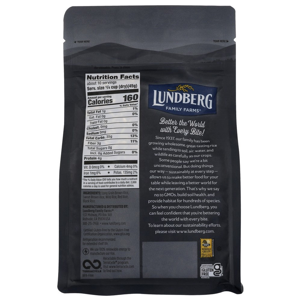 Lundberg Rice Brown Wild Blend Gluten Free - 16 Ounce,  Case of 6