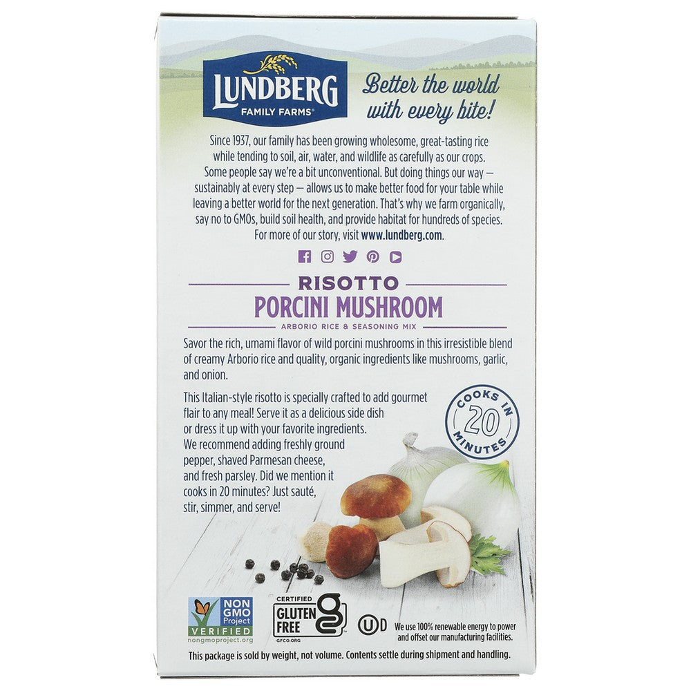 Lundberg Rissoto Mushroom Porcni Organic - 6 Ounce,  Case of 6