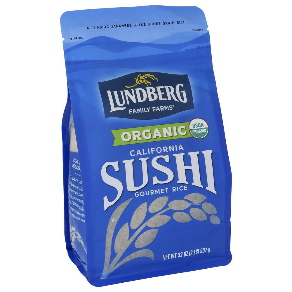 Lundberg Rice Sushi Short Grn Organic Gluten Free - 32 Ounce,  Case of 6