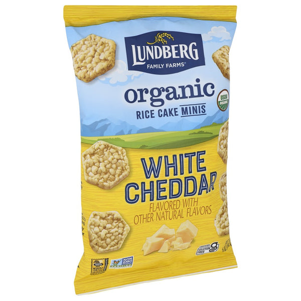 Lundberg Family Farms® F56850, White Cheddar Organicanic White Cheddar Rice Cake Minis 5 Ounce,  Case of 6