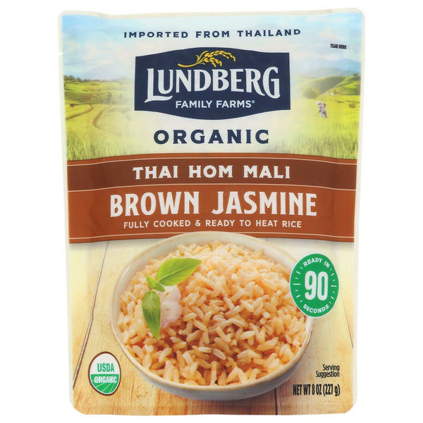 Lundberg Family Farms F53310, Brown Jasmine Rth: Og Brown Jasmine Thai Hom Mali Rice 8 Ounce,  Case of 6