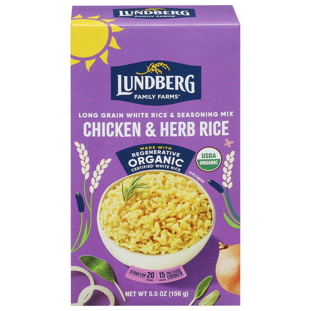 Lundberg Family Farms - Rice Og2 White Chkn Herb - Case of 6-5.5 OZ