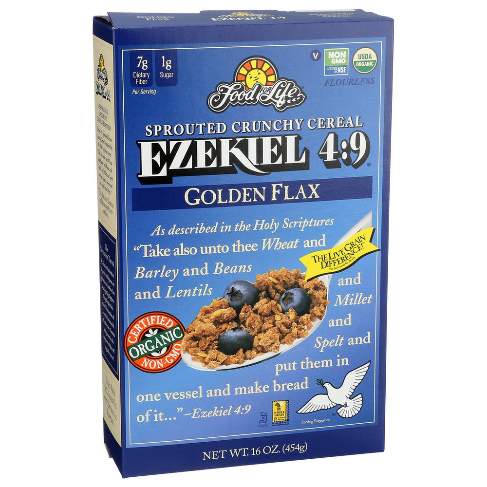 Food For Life® , Ezekiel 4:9 Sprouted Whole Grain Golden Flax Cereal 16 Ounce,  Case of 6